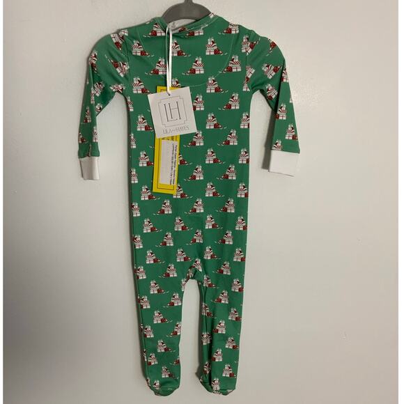 Lila + Hayes Santa's Helper Pajamas size 0-3mo NWT - Picture 2 of 4